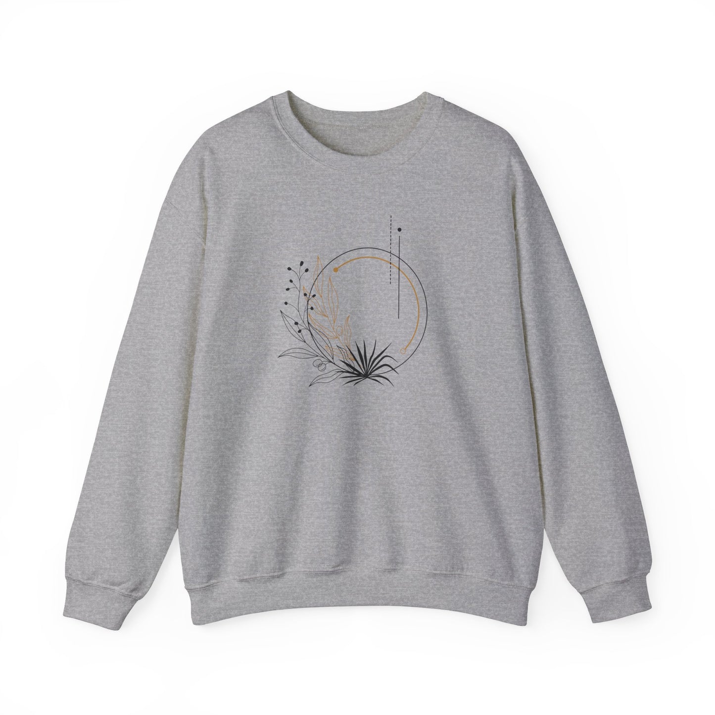 Black and Gold Leafy Circle Sweatshirt