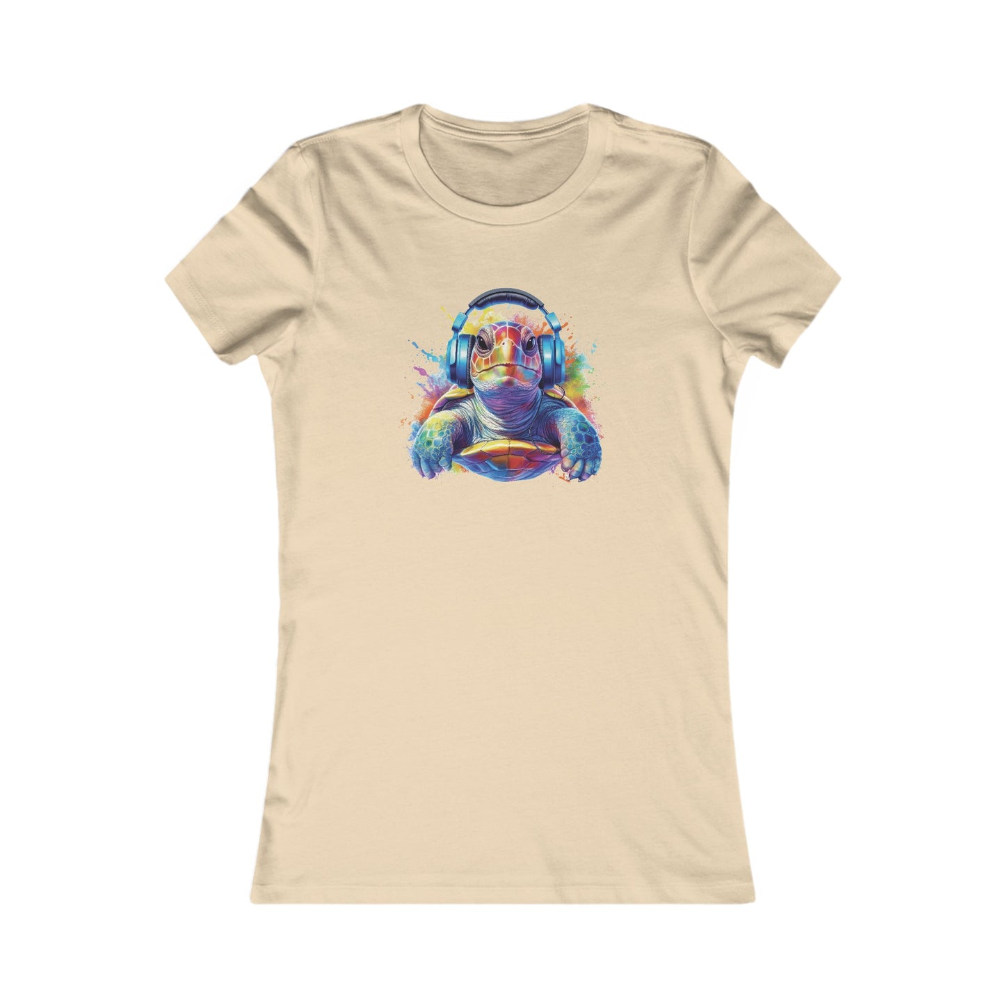 Turtle with Headphones Fitted Tee