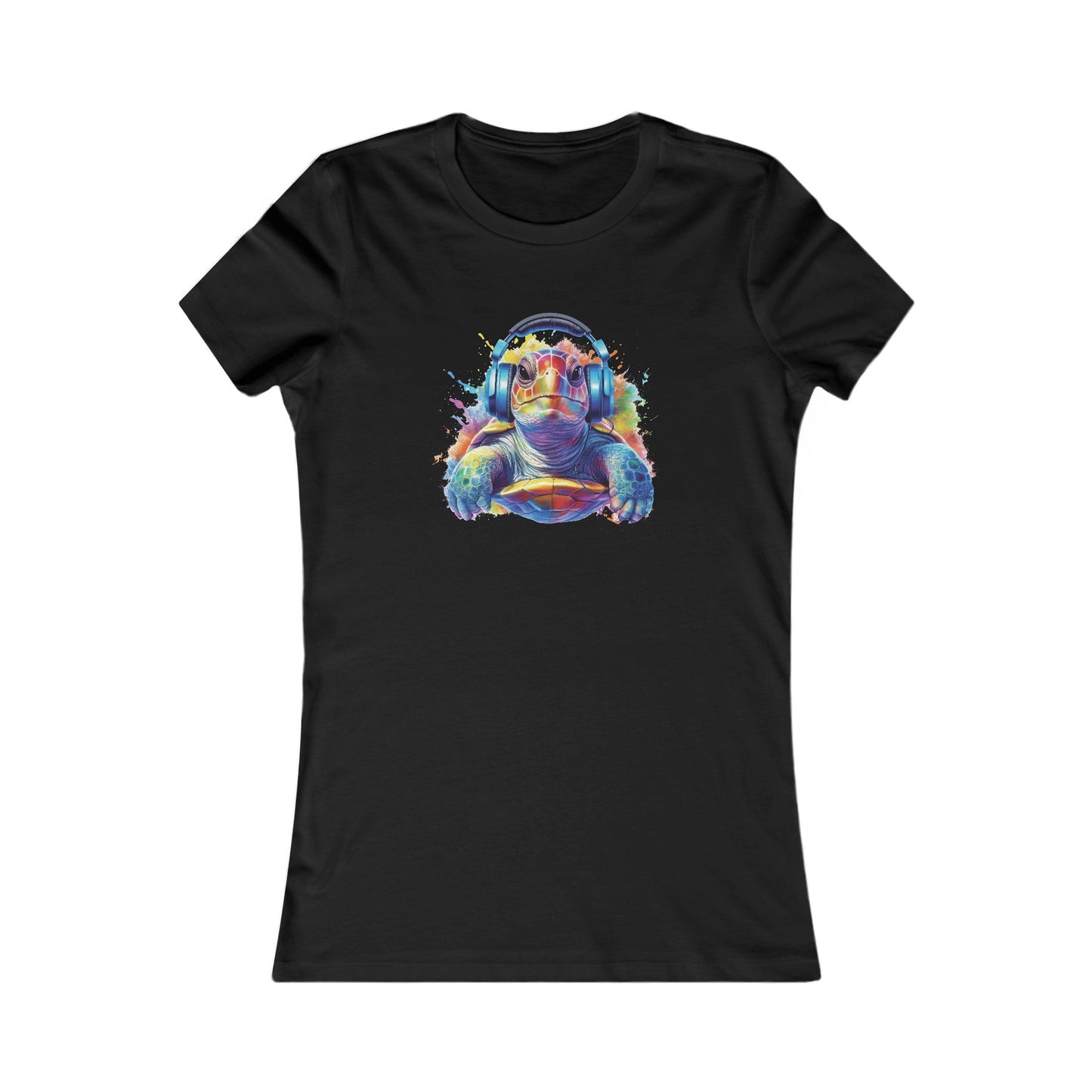 Turtle with Headphones Fitted Tee