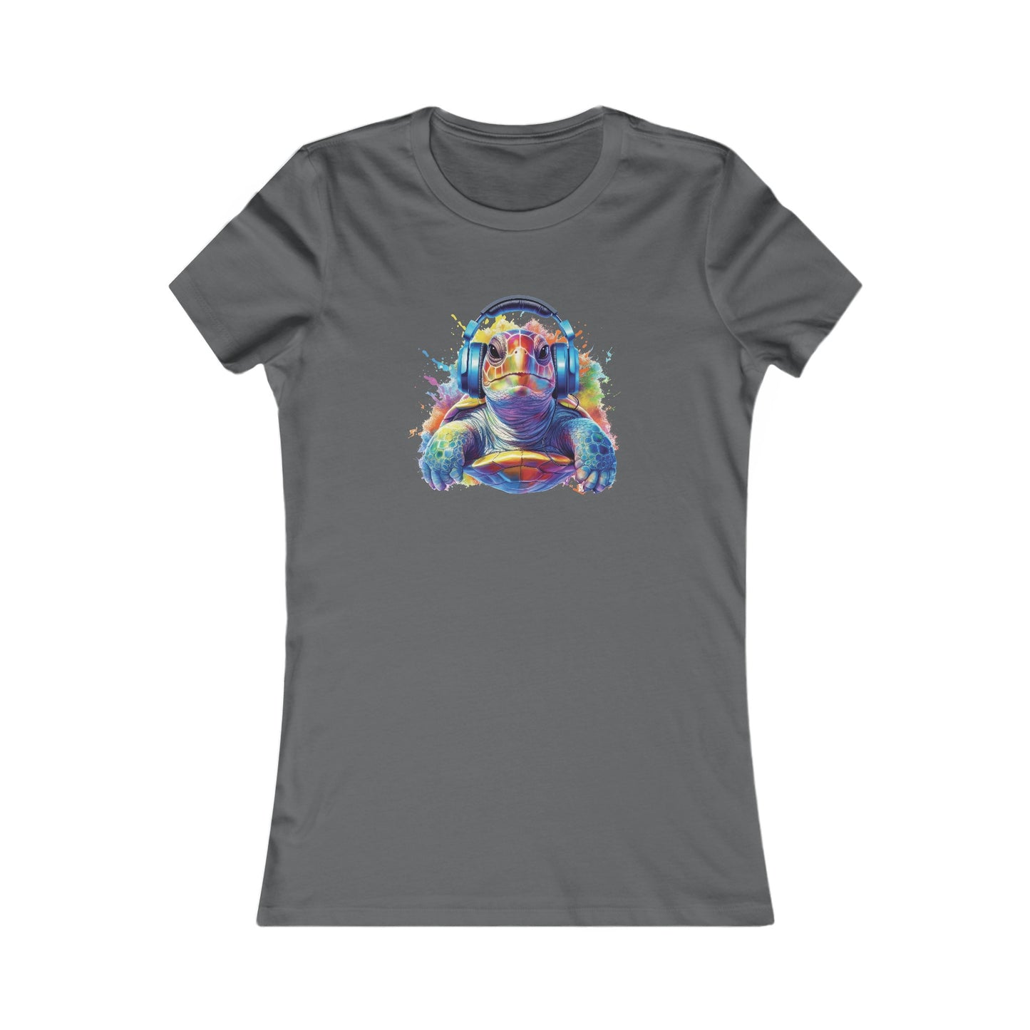 Turtle with Headphones Fitted Tee