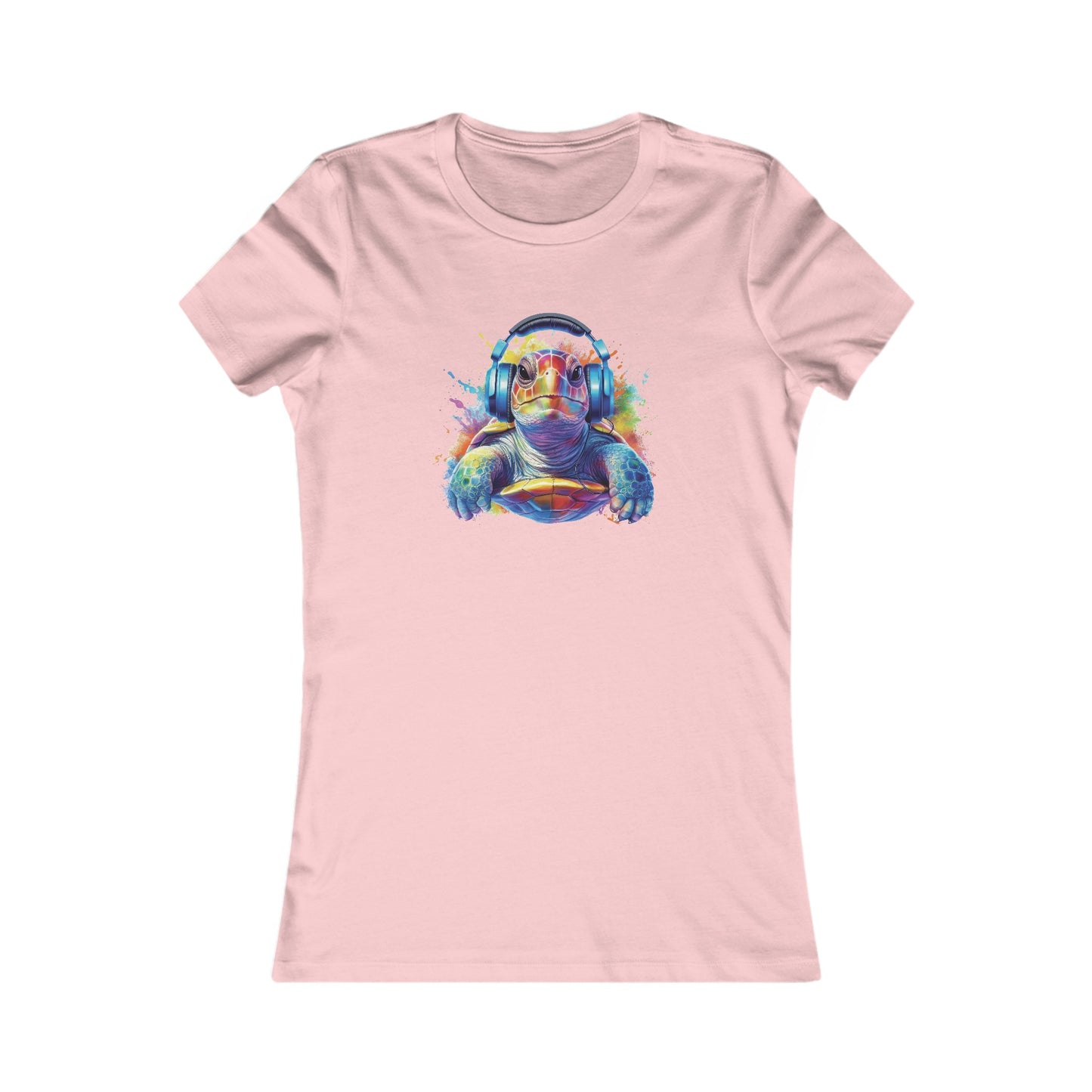 Turtle with Headphones Fitted Tee