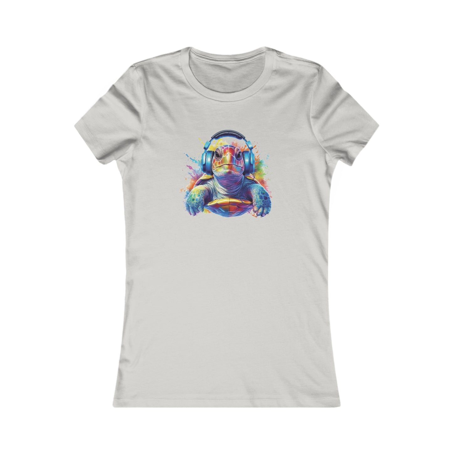 Turtle with Headphones Fitted Tee