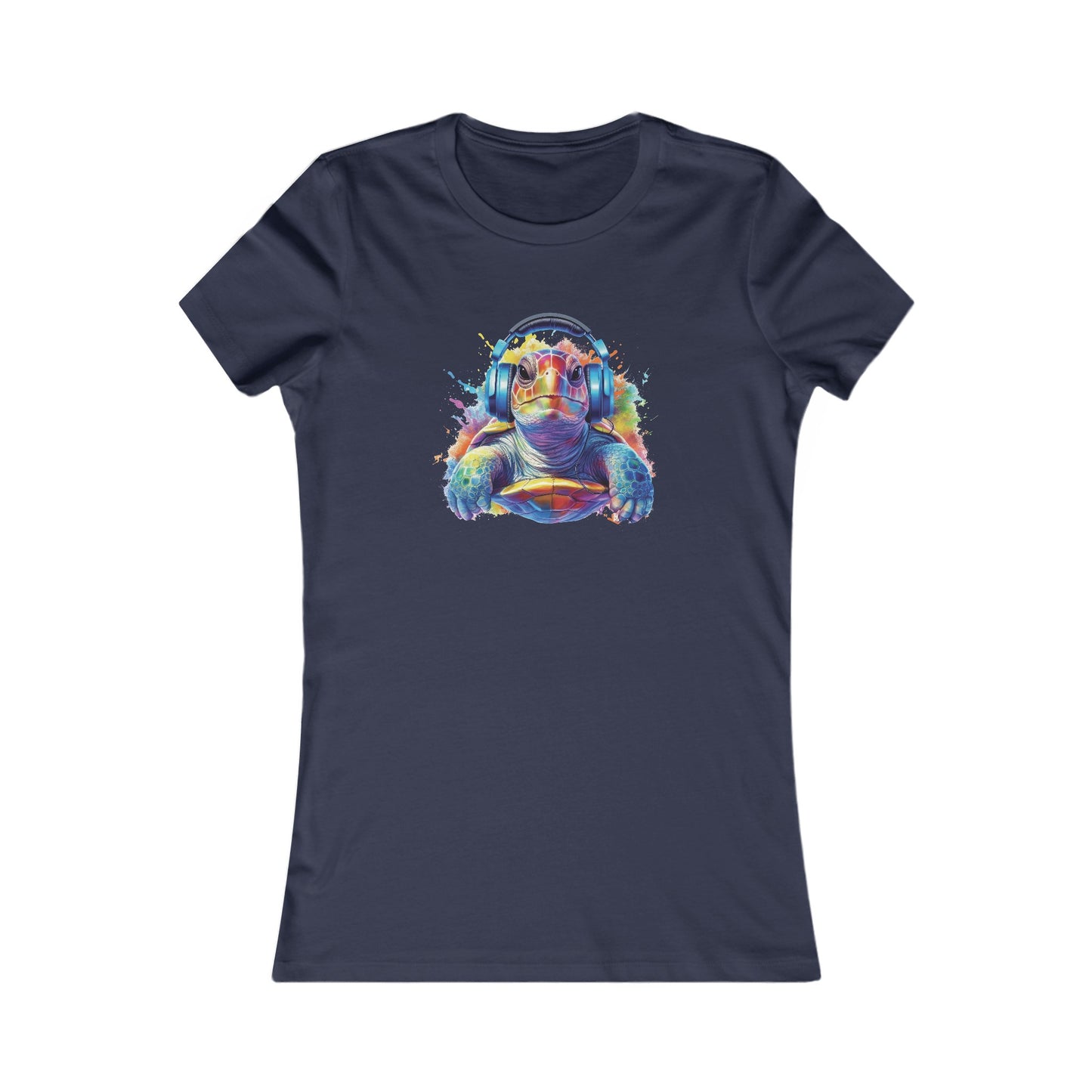 Turtle with Headphones Fitted Tee