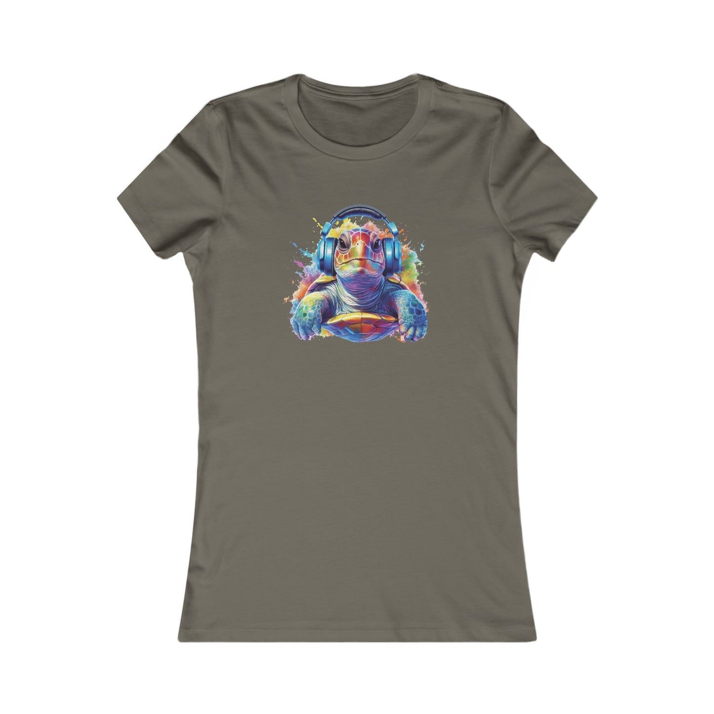 Turtle with Headphones Fitted Tee
