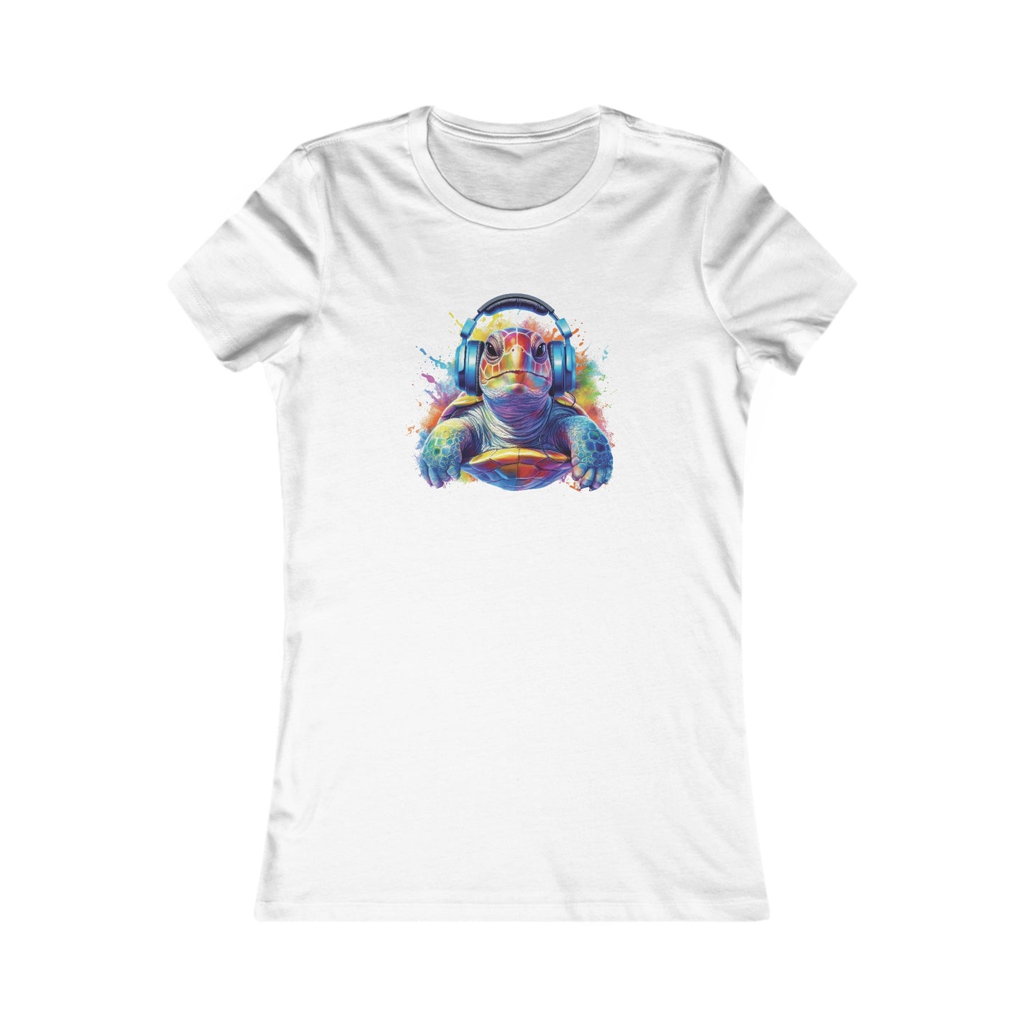 Turtle with Headphones Fitted Tee