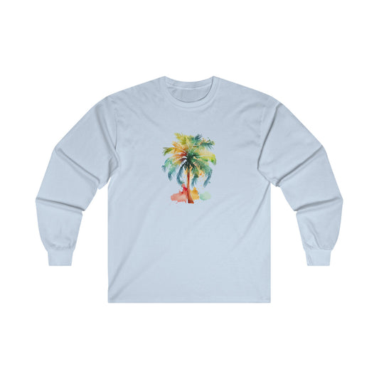 Watercolor Palm Tree Long Sleeve Tee