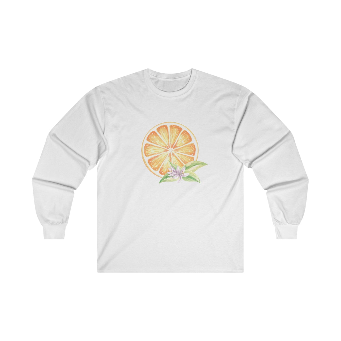 Orange and Flower Long Sleeve Tee