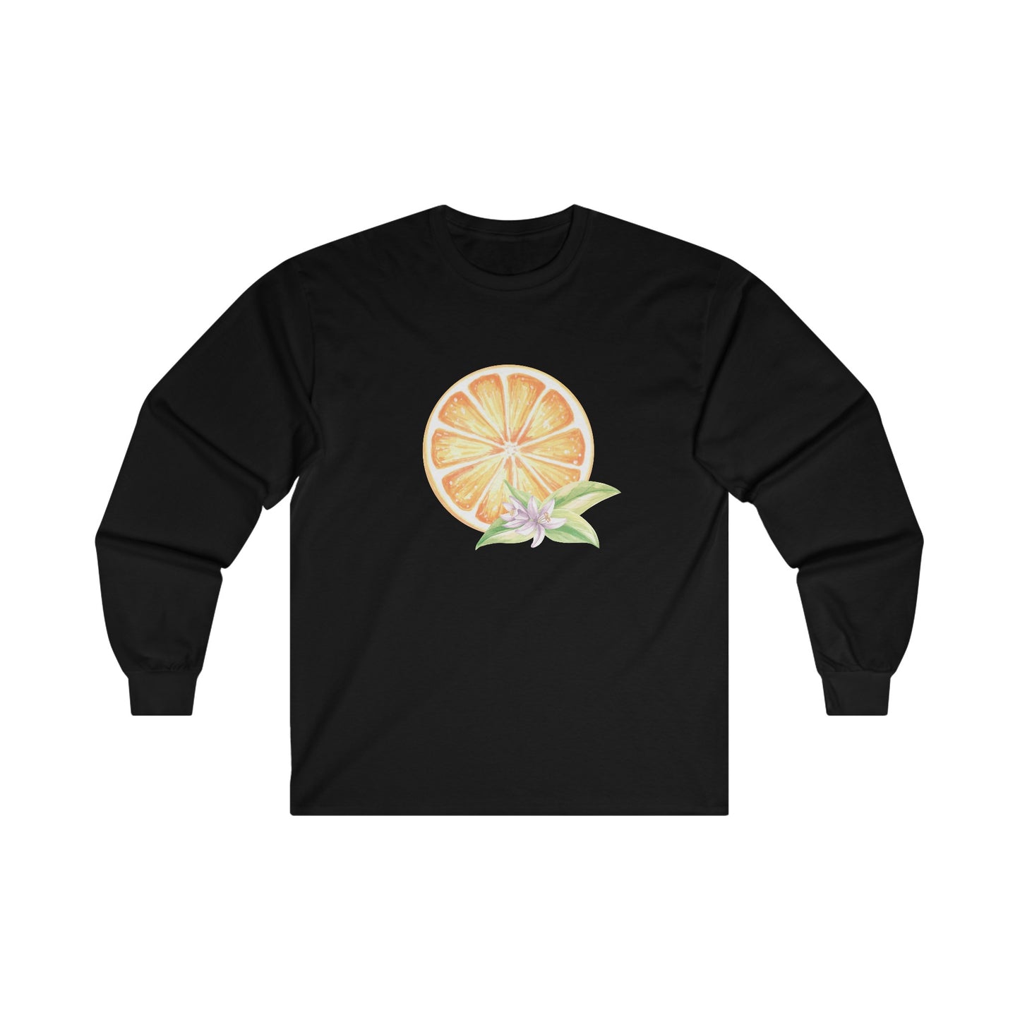 Orange and Flower Long Sleeve Tee