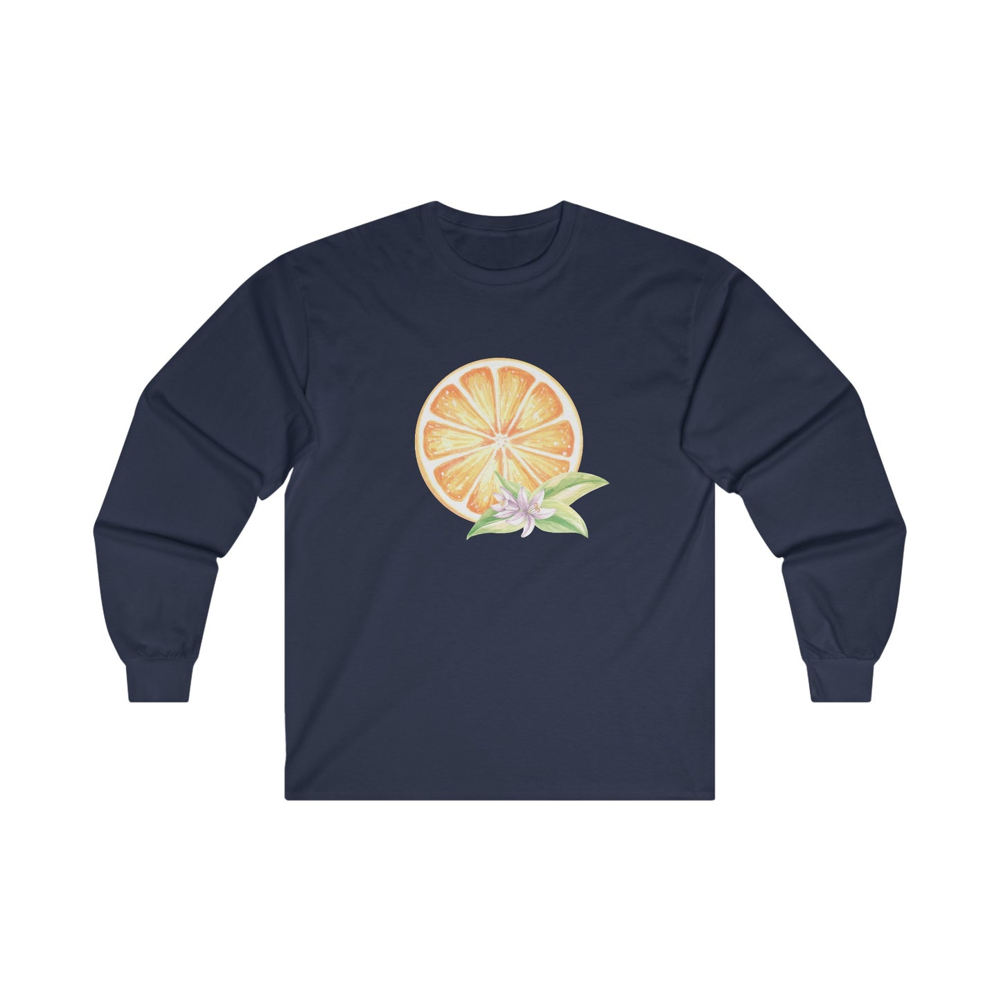 Orange and Flower Long Sleeve Tee
