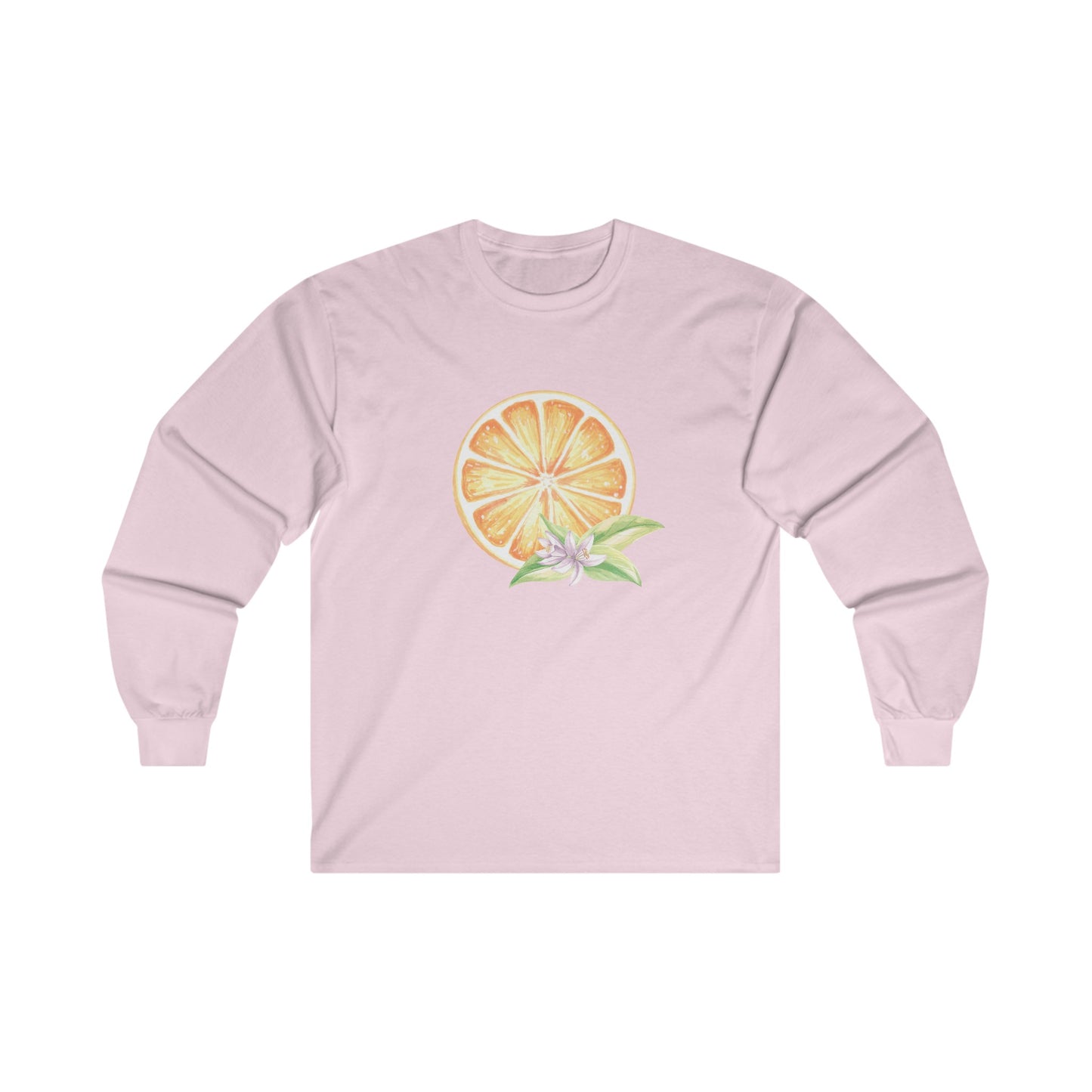 Orange and Flower Long Sleeve Tee
