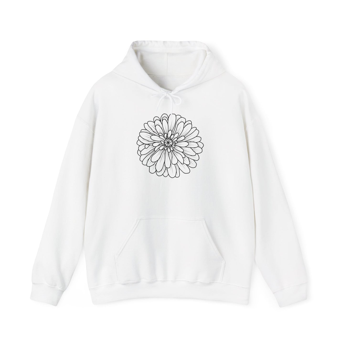 Flower Outline Hooded Sweatshirt
