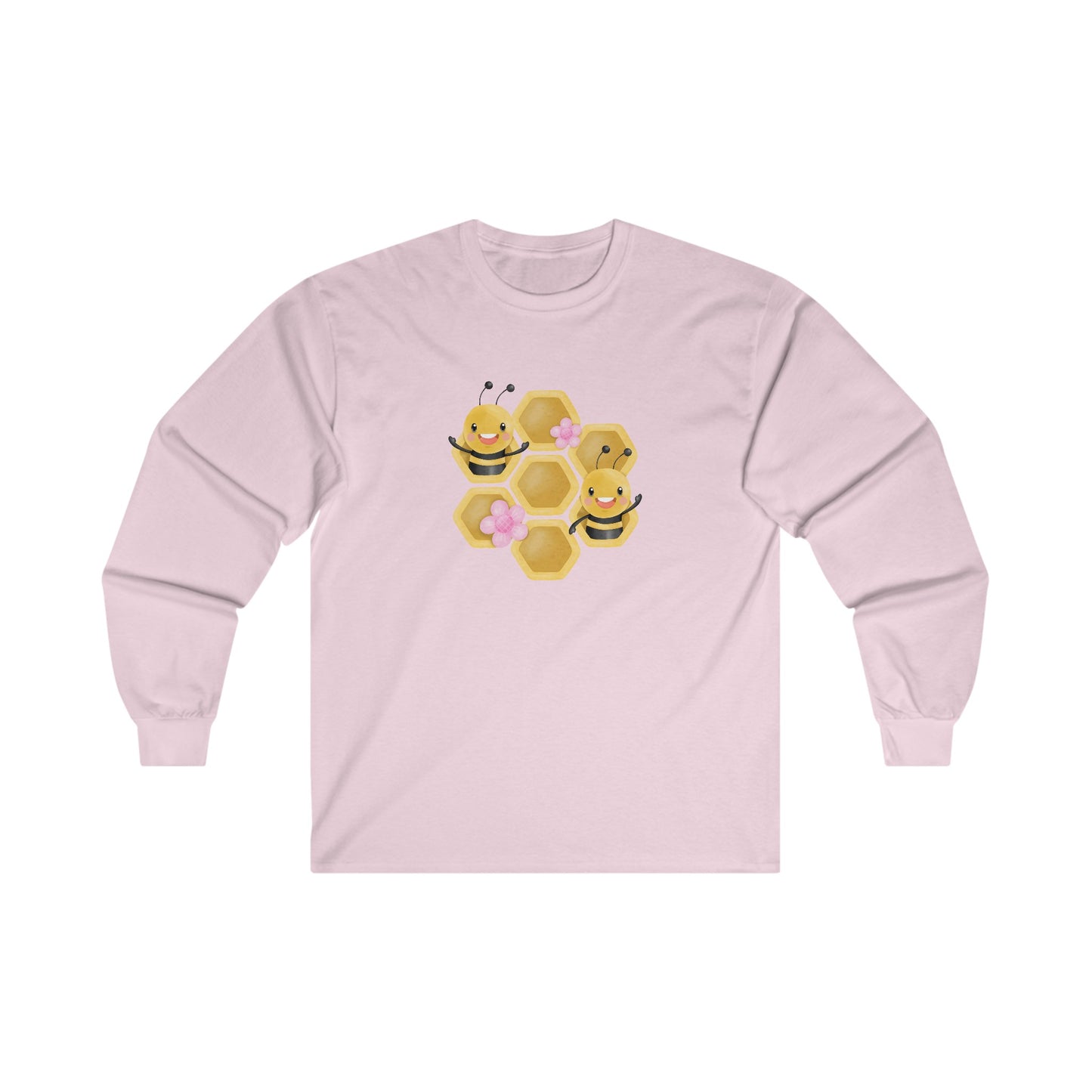 Cute Honeycomb Bee Long Sleeve Tee