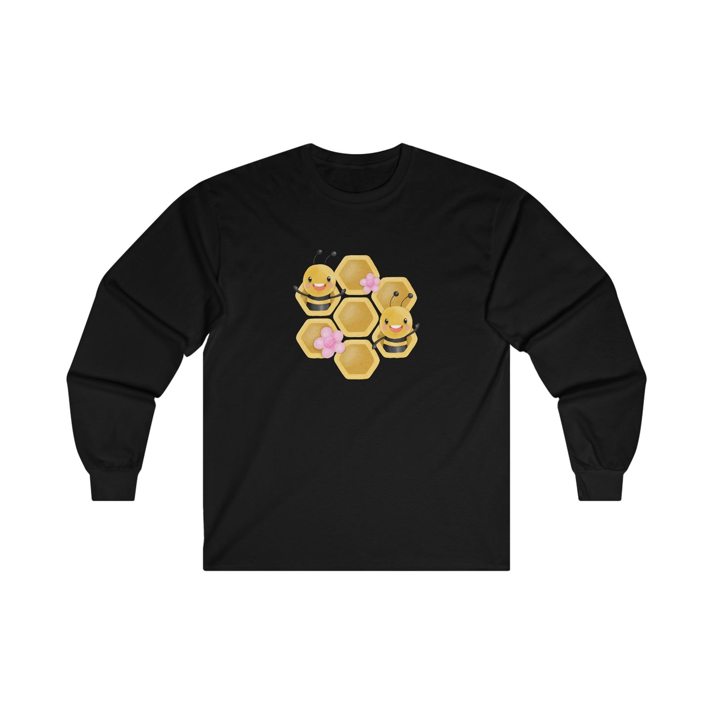 Cute Honeycomb Bee Long Sleeve Tee