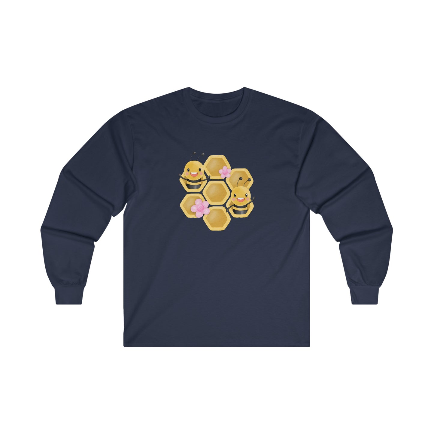 Cute Honeycomb Bee Long Sleeve Tee