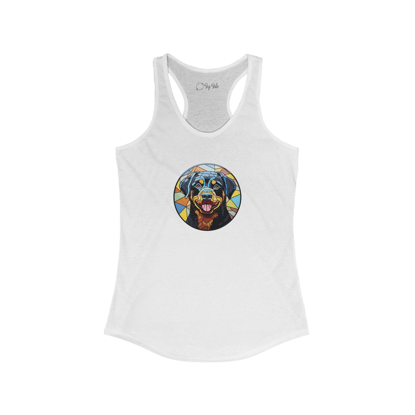 Stained Glass Rottweiler Racerback Tank