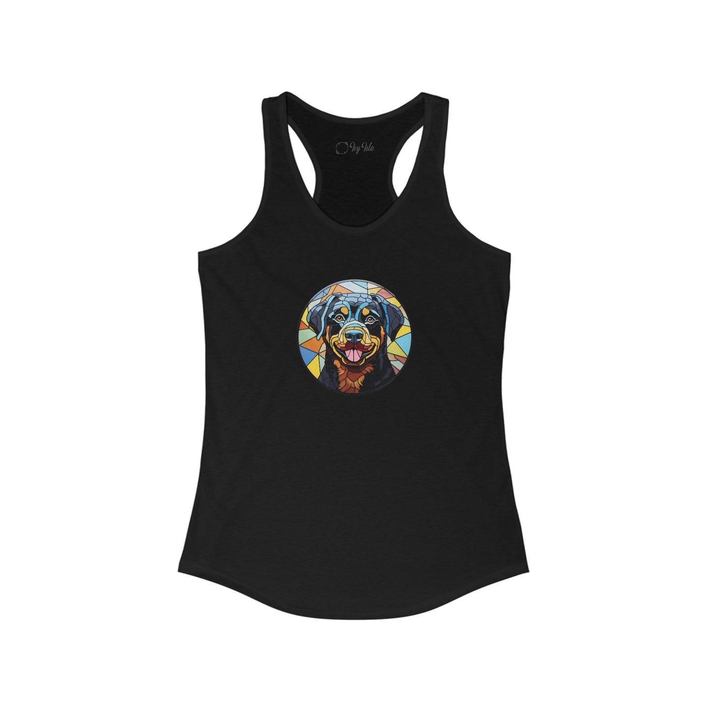 Stained Glass Rottweiler Racerback Tank