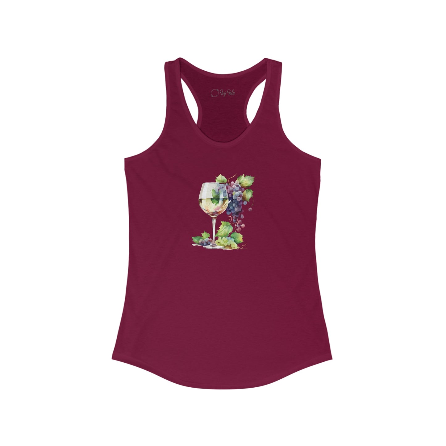 Watercolor White Wine Racerback Tank