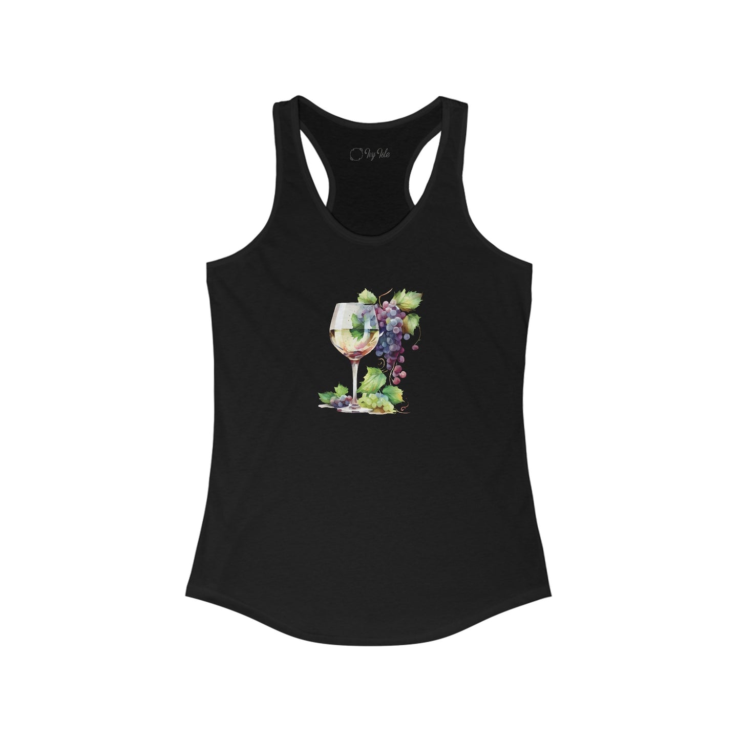 Watercolor White Wine Racerback Tank