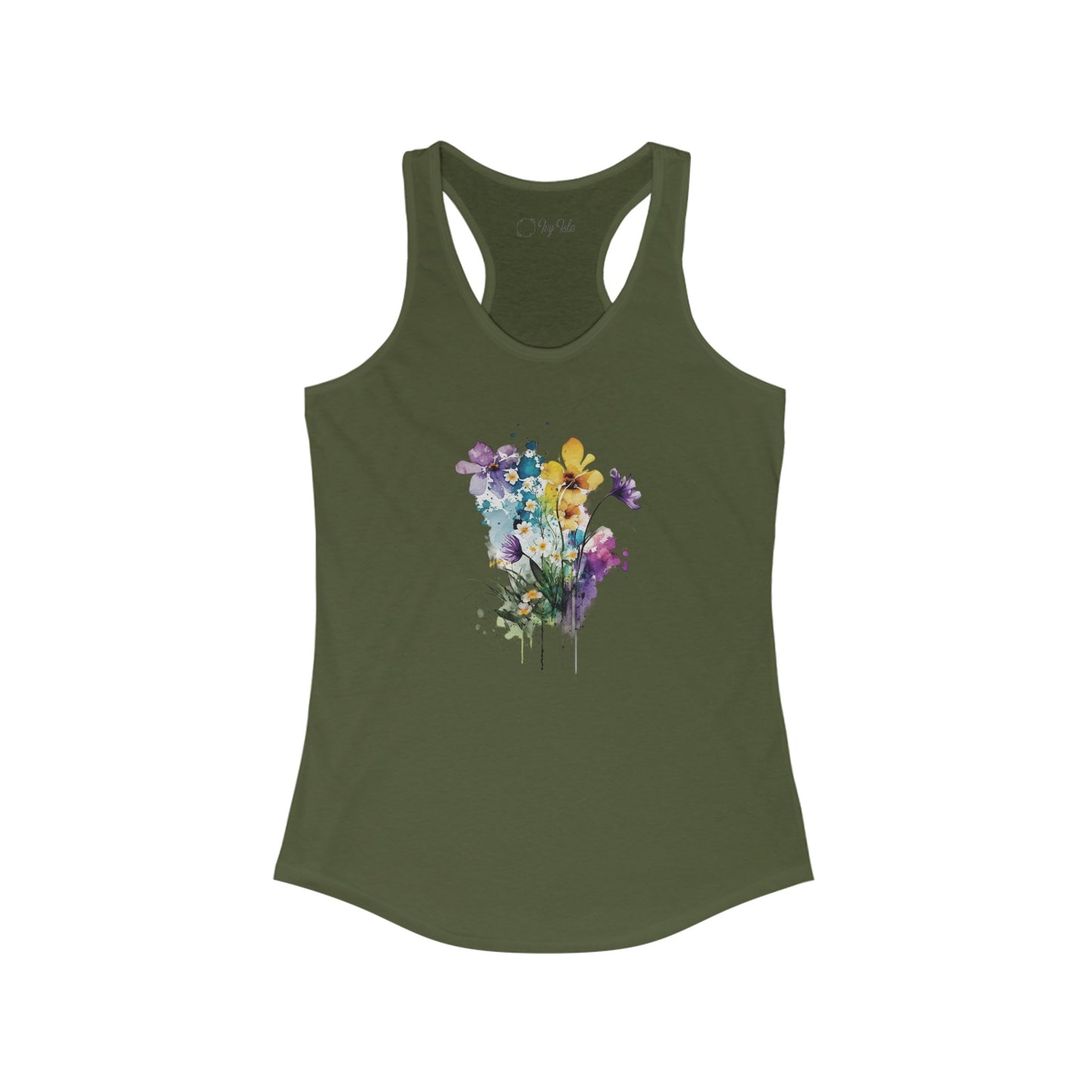Watercolor Spring Flowers Racerback Tank
