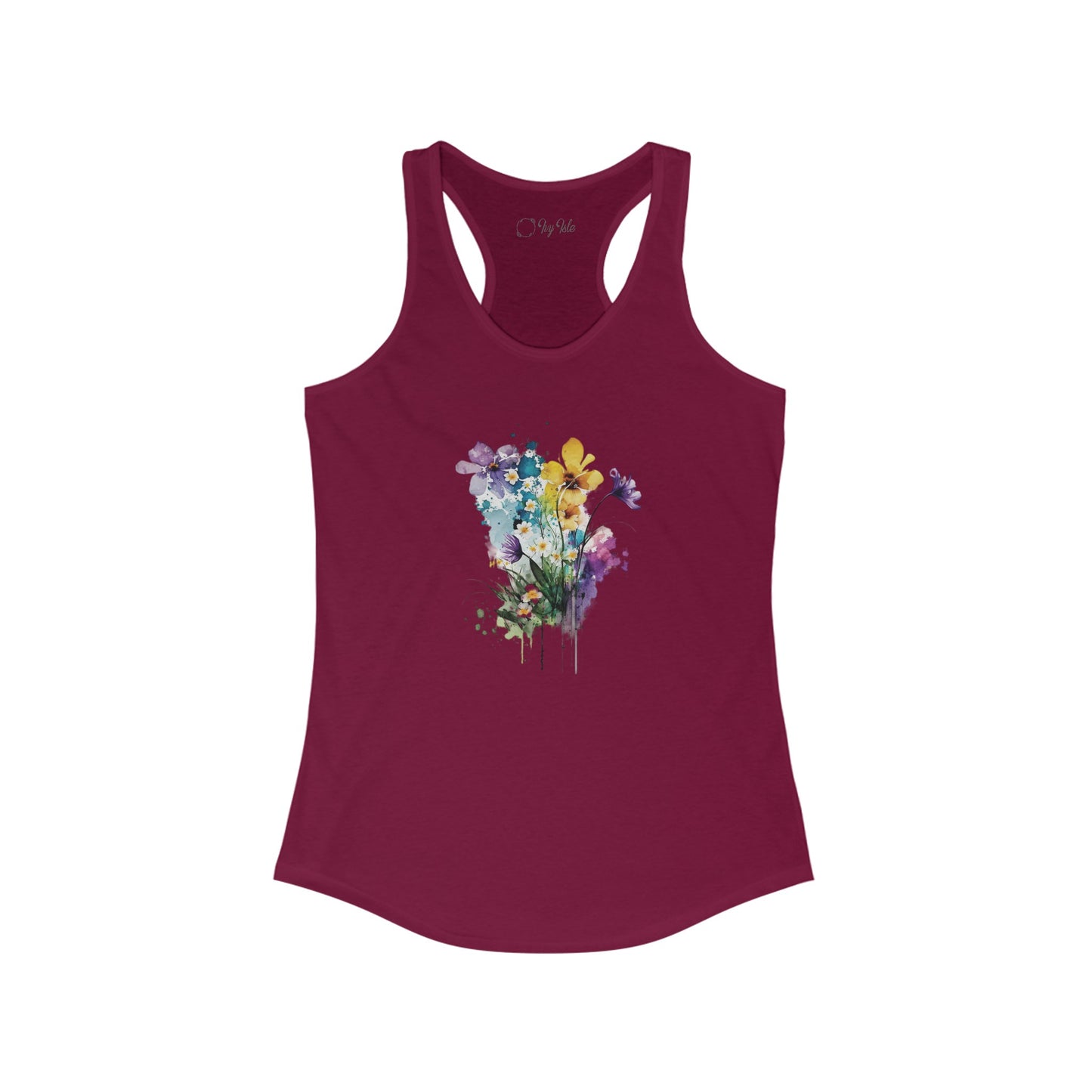 Watercolor Spring Flowers Racerback Tank