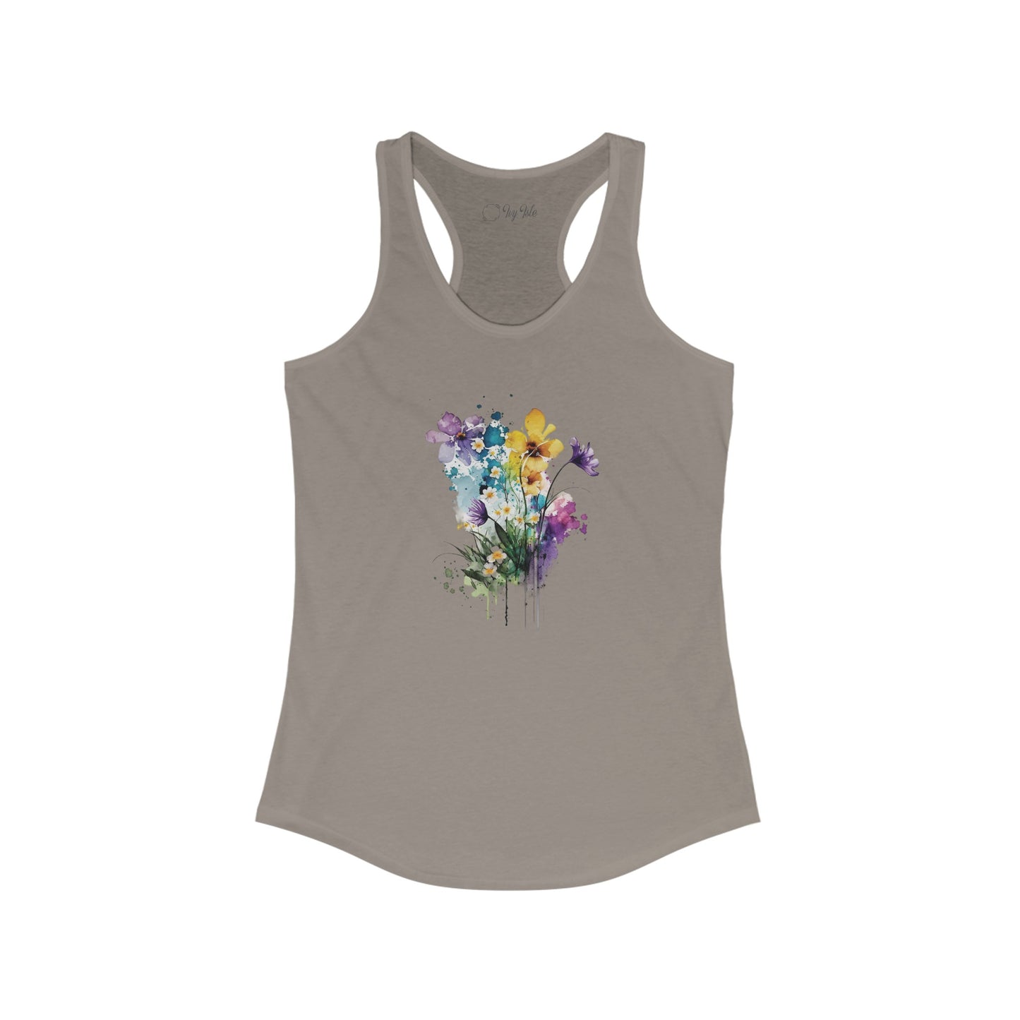 Watercolor Spring Flowers Racerback Tank