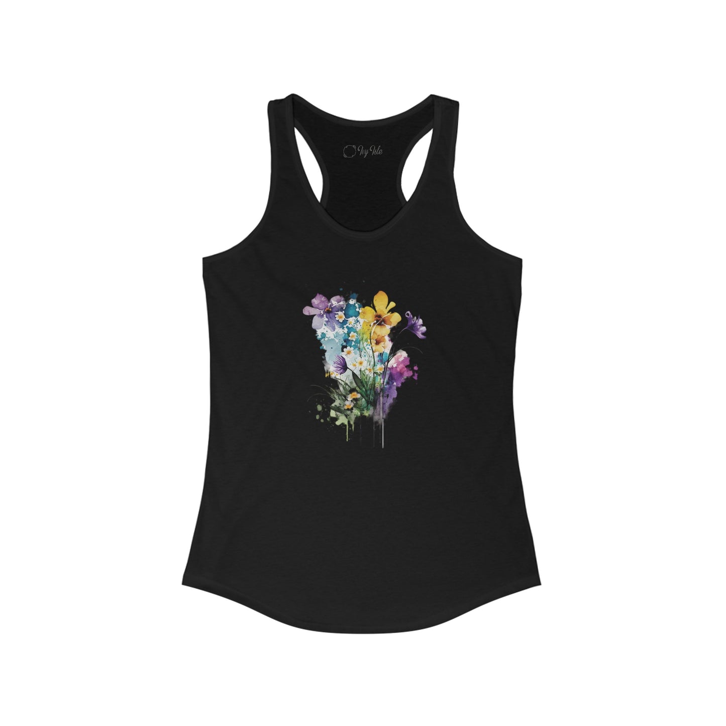 Watercolor Spring Flowers Racerback Tank