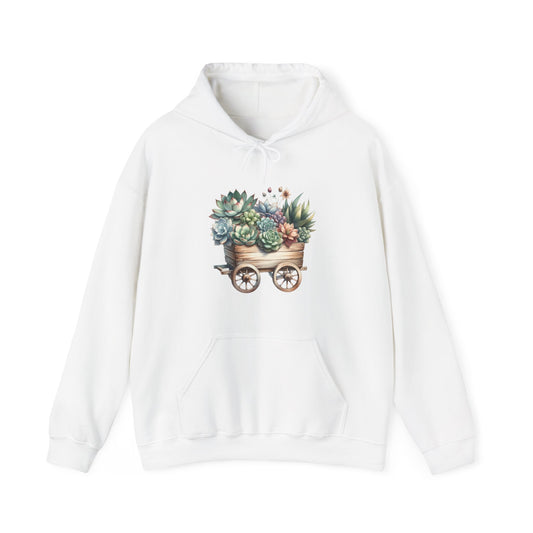 Succulent Wheelbarrow Hooded Sweatshirt