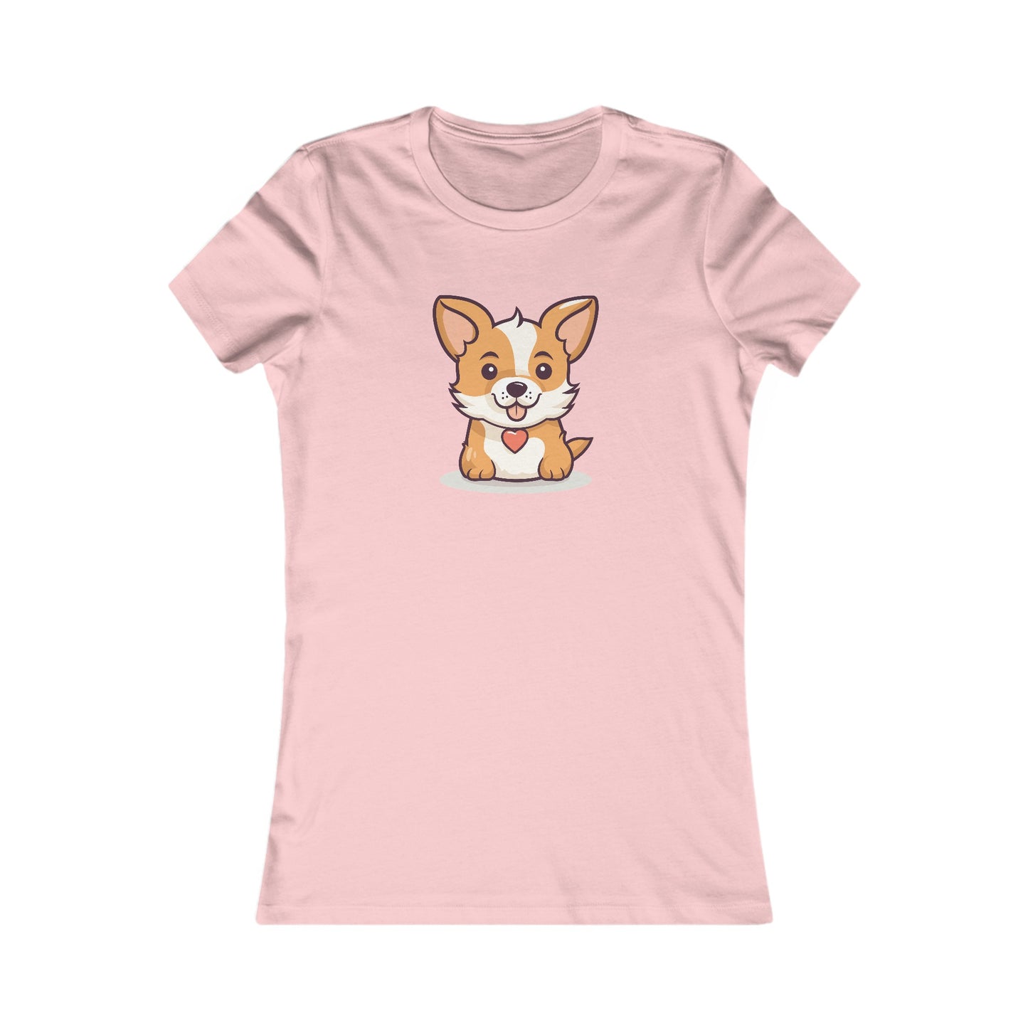 Cute Dog with Heart Fitted Tee
