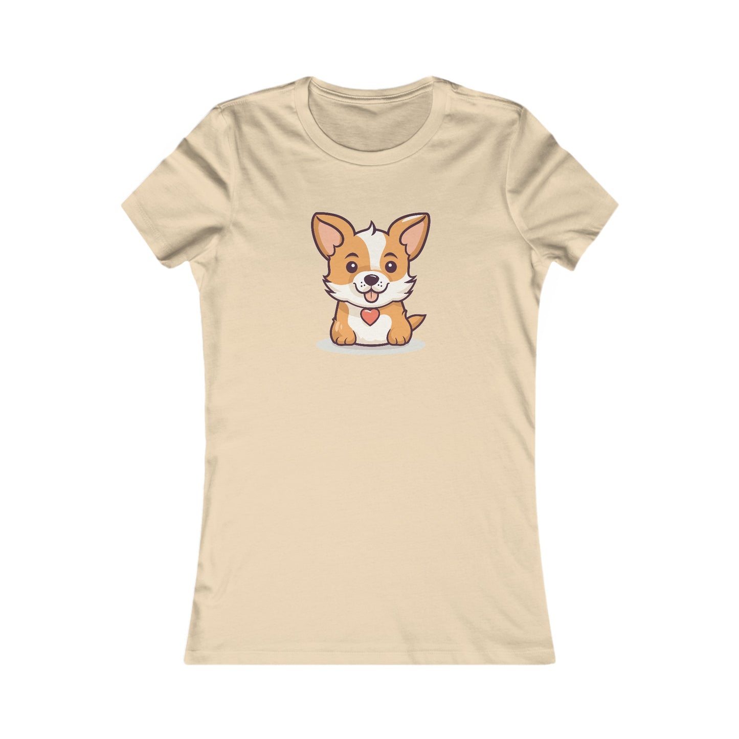 Cute Dog with Heart Fitted Tee