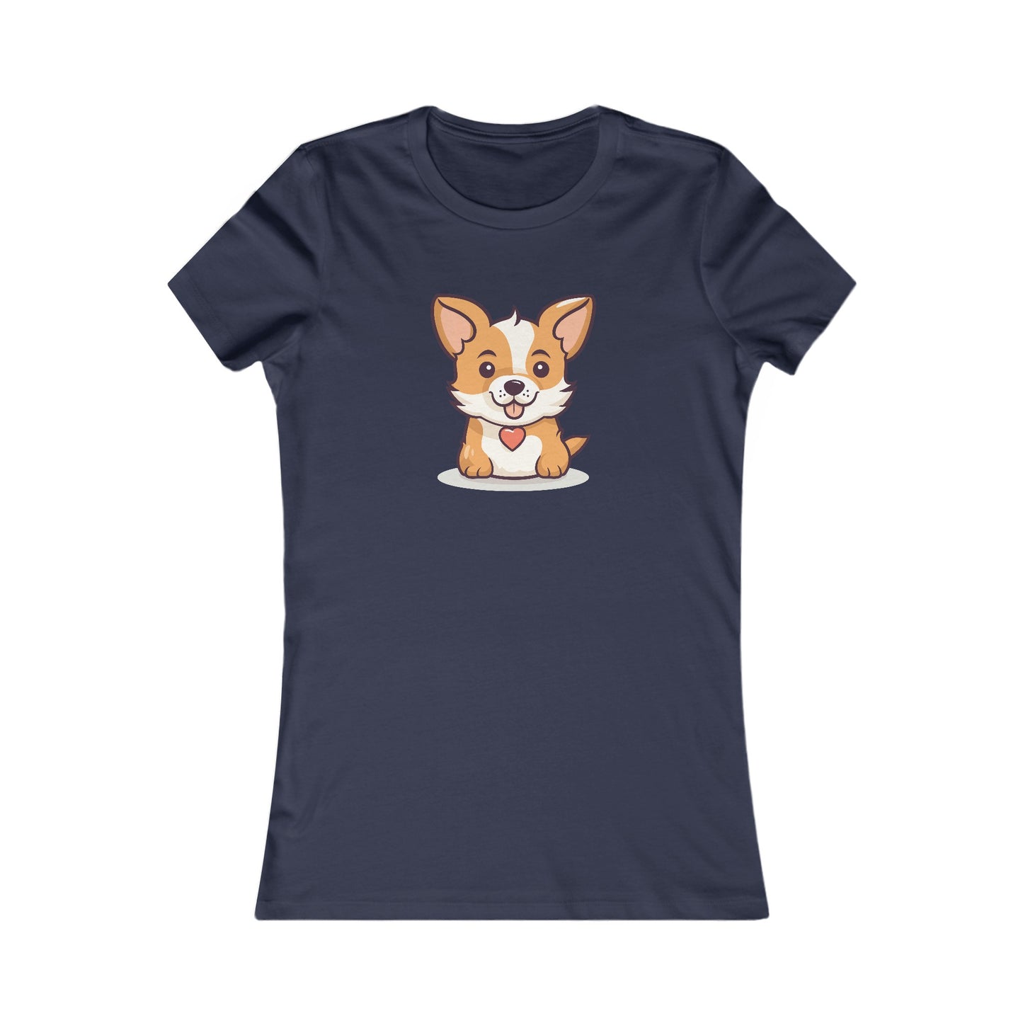 Cute Dog with Heart Fitted Tee