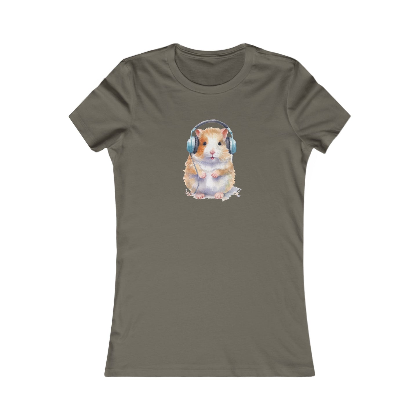 Hamster with Headphones Fitted Tee