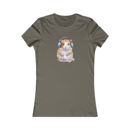 Hamster with Headphones Fitted Tee