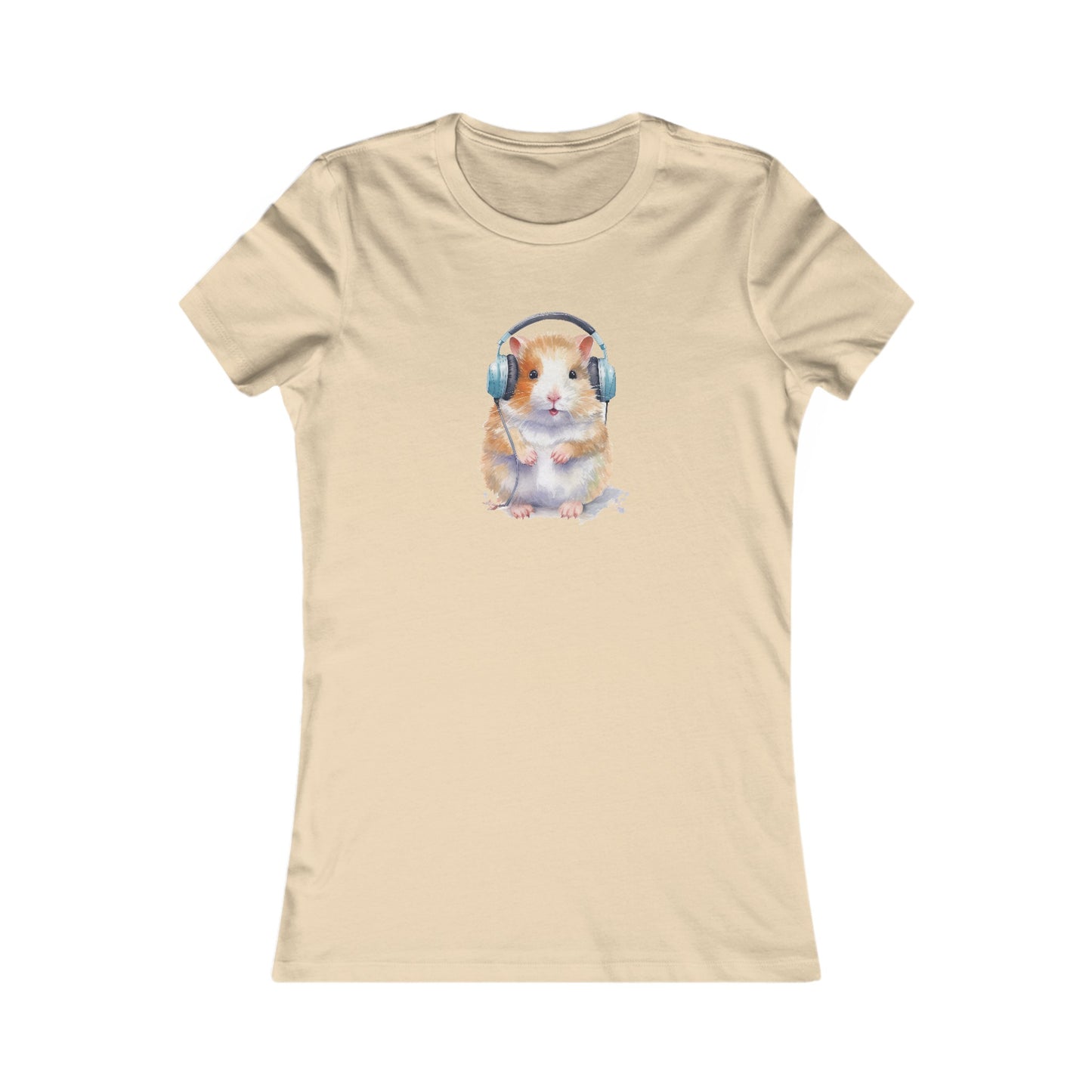 Hamster with Headphones Fitted Tee