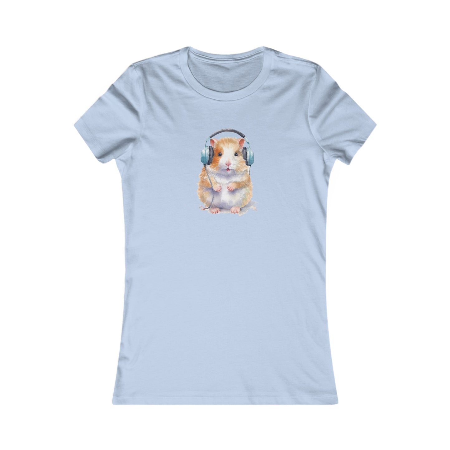 Hamster with Headphones Fitted Tee