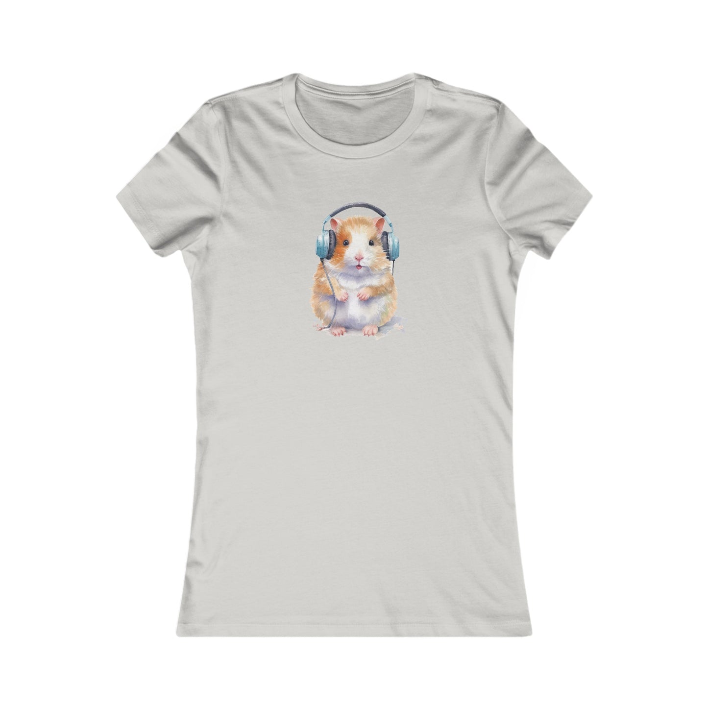 Hamster with Headphones Fitted Tee
