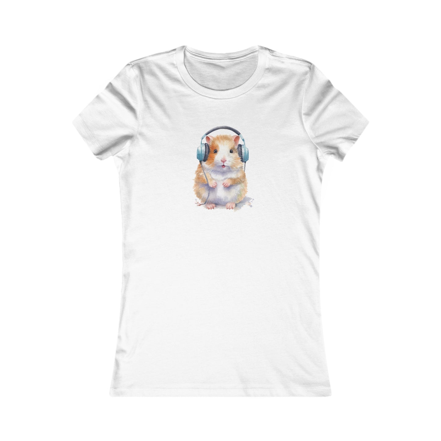 Hamster with Headphones Fitted Tee