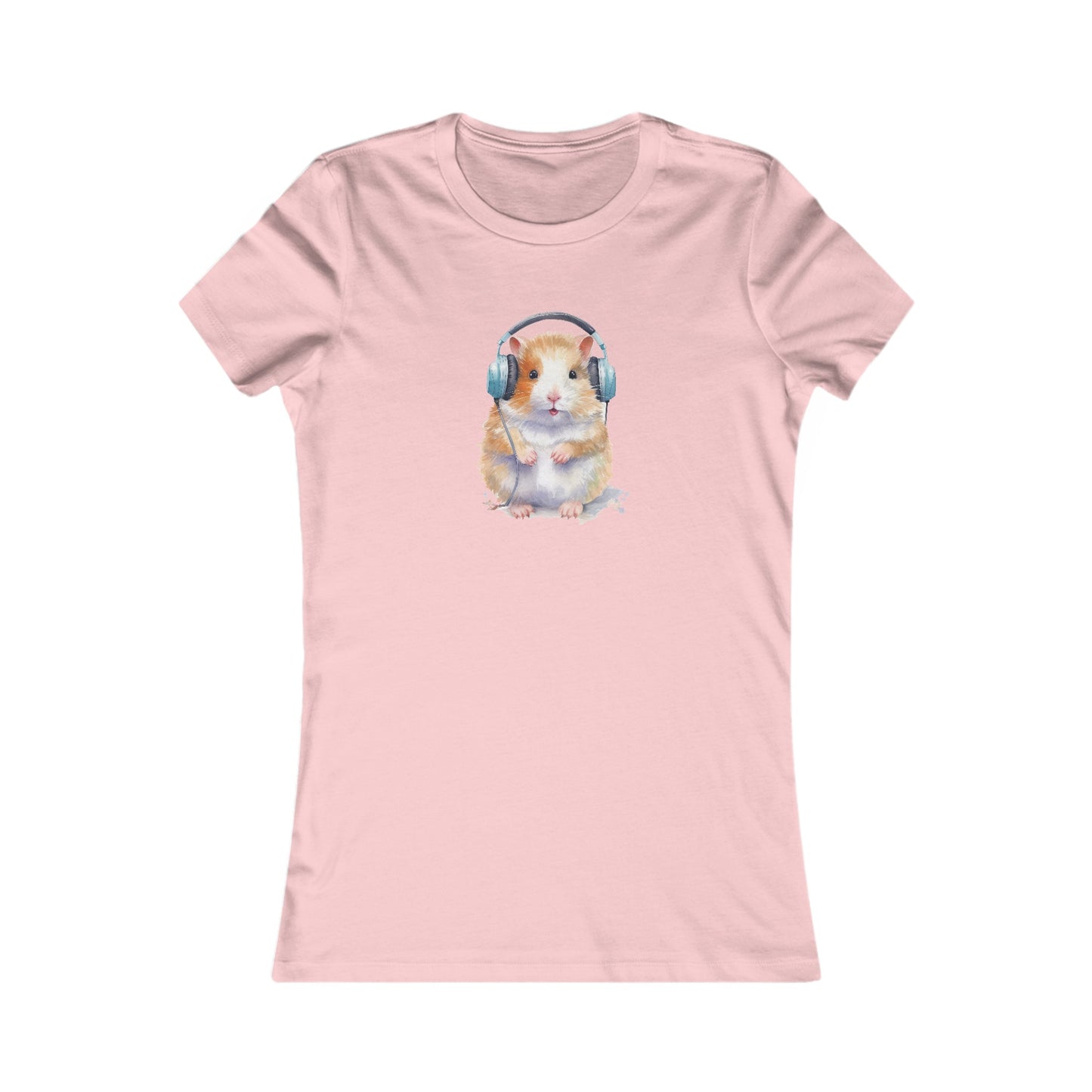 Hamster with Headphones Fitted Tee
