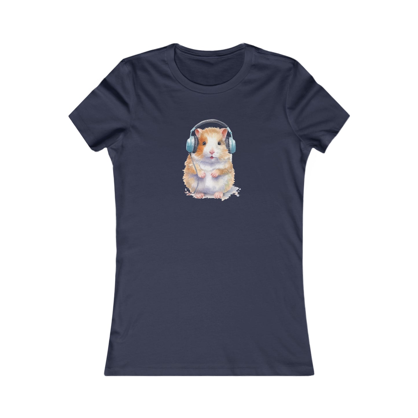 Hamster with Headphones Fitted Tee