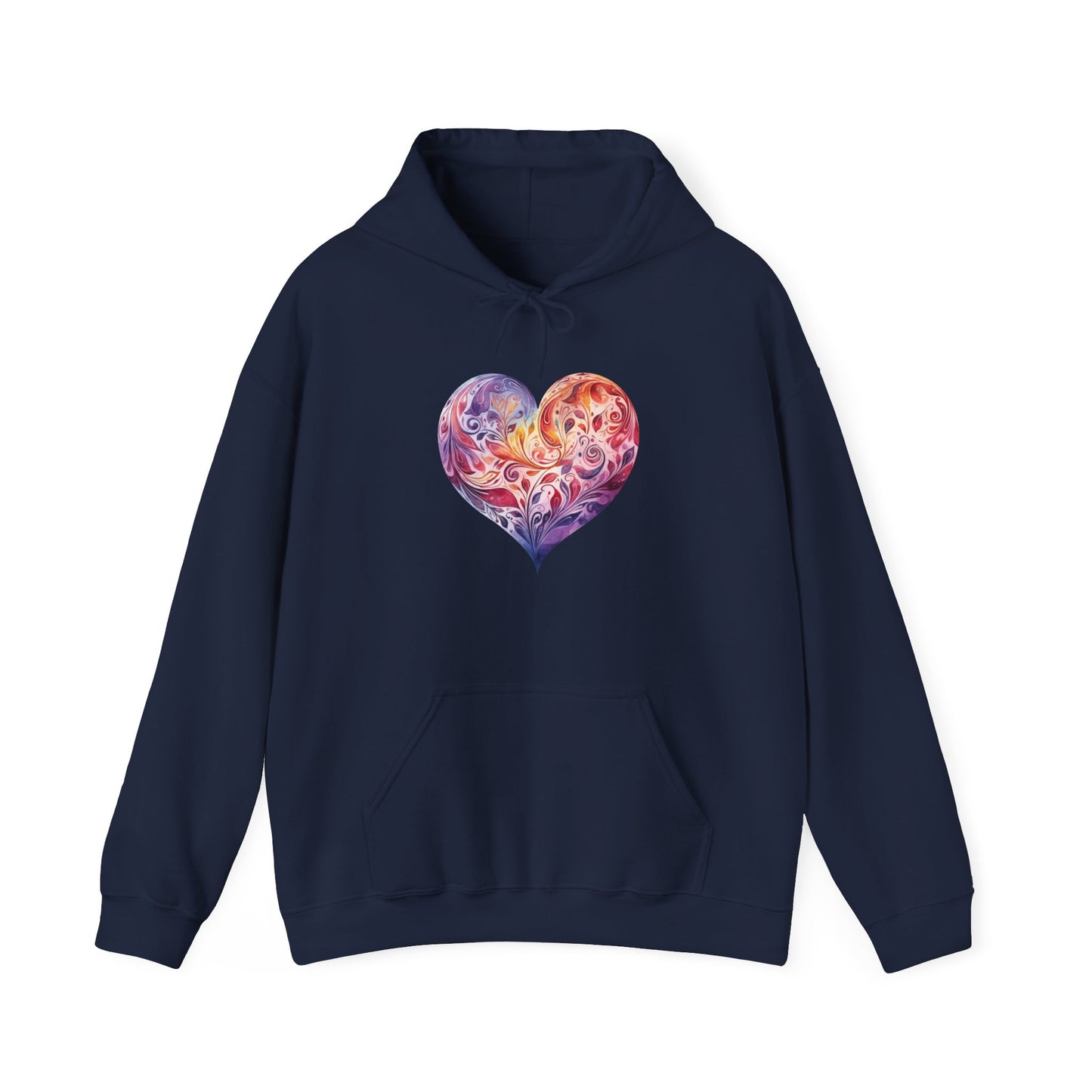 Watercolor Heart Hooded Sweatshirt 003
