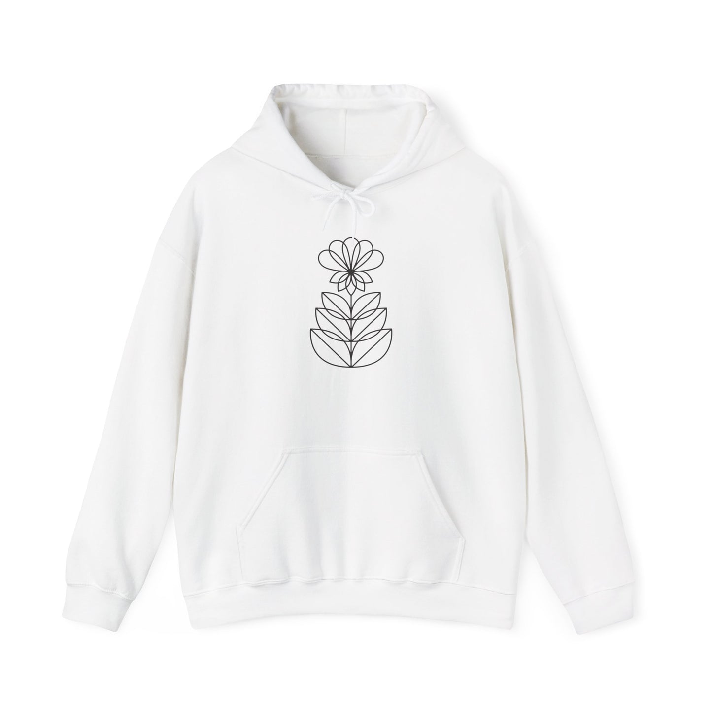 Abstract Flower Hooded Sweatshirt