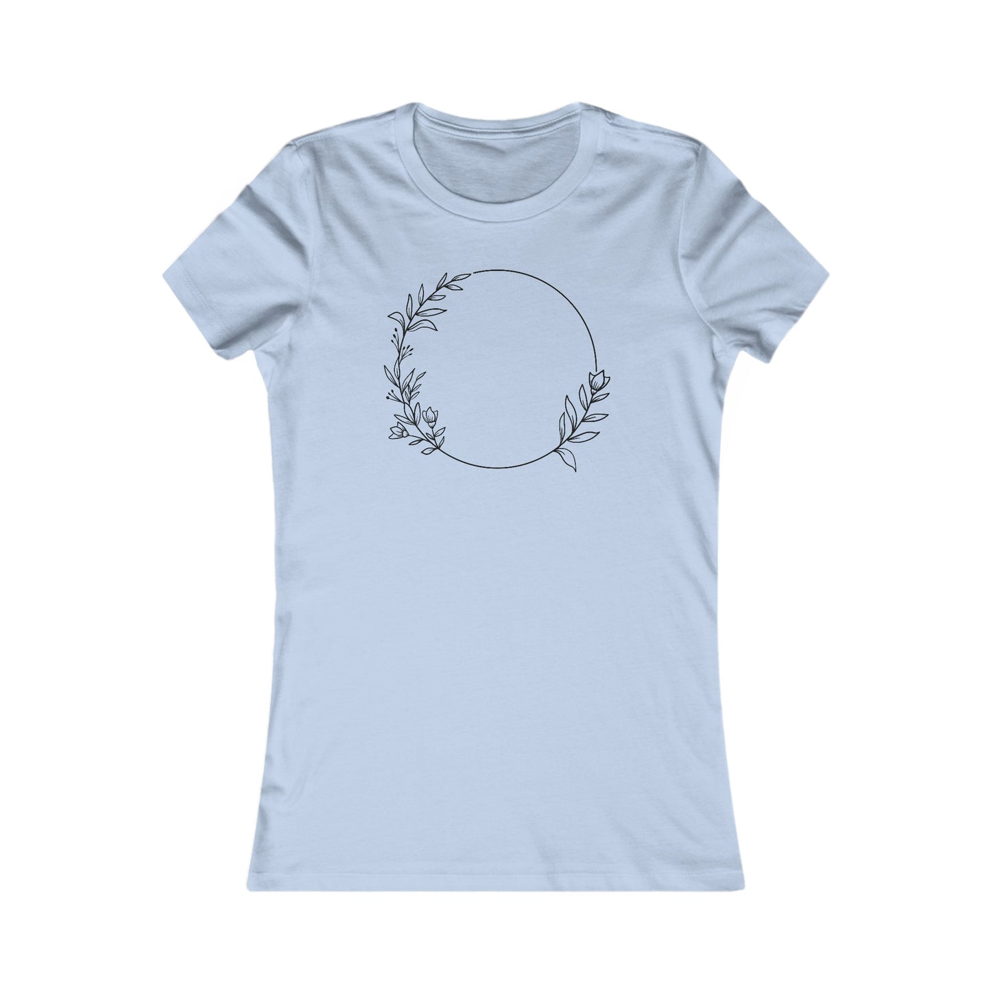 Leafy Flowers Circle Fitted Tee