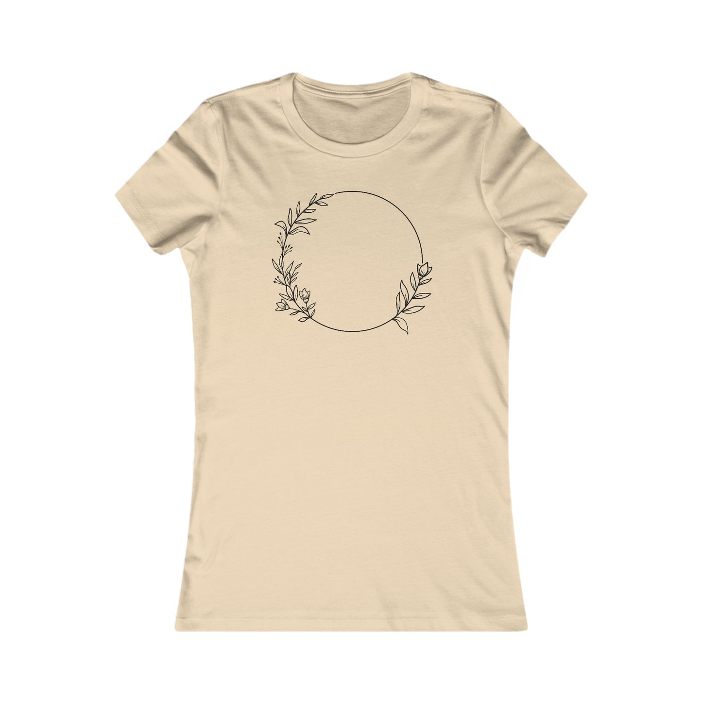 Leafy Flowers Circle Fitted Tee