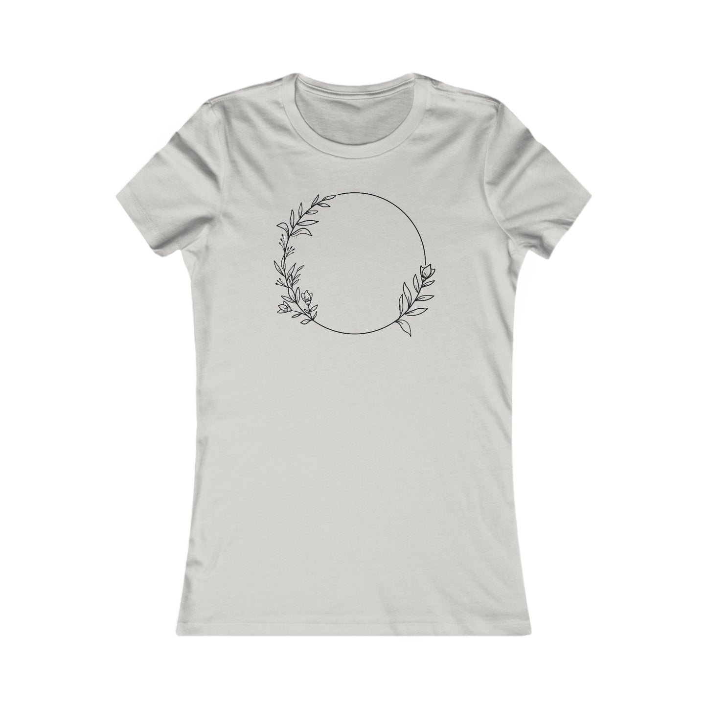 Leafy Flowers Circle Fitted Tee