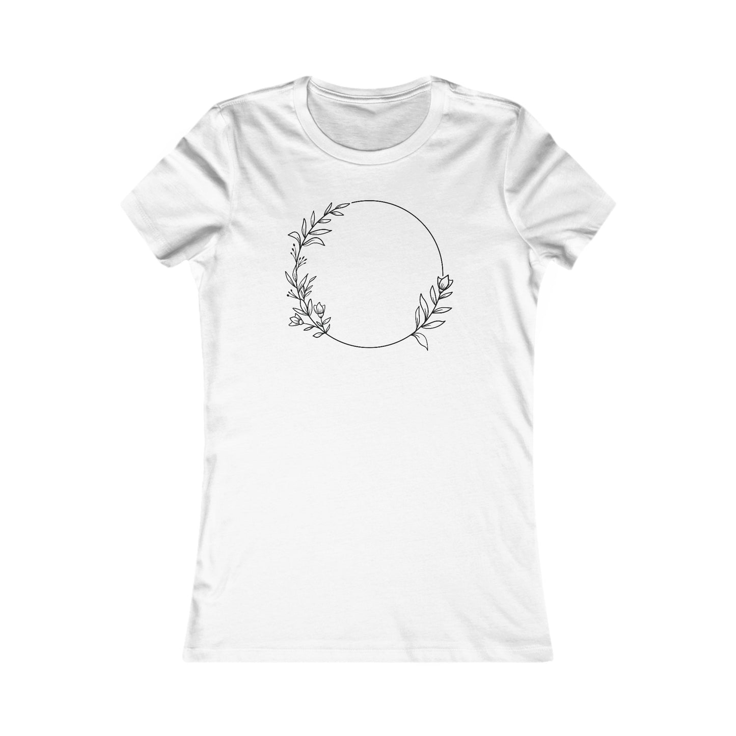 Leafy Flowers Circle Fitted Tee