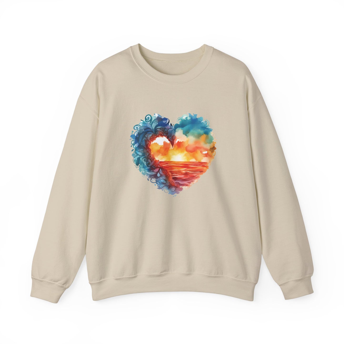 Abstract Sunset Heart Sweatshirt