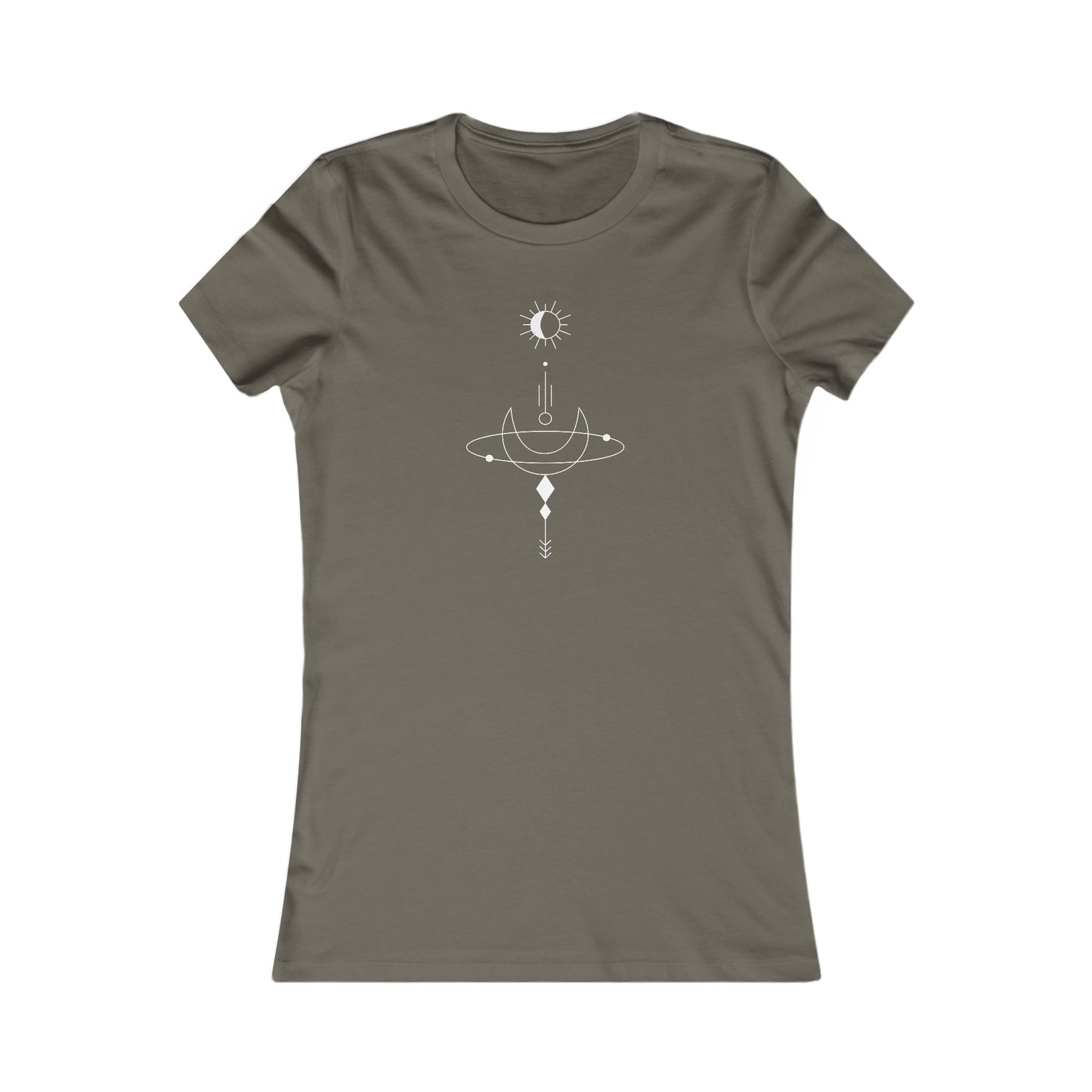 Linear Sun and Moon Fitted Tee
