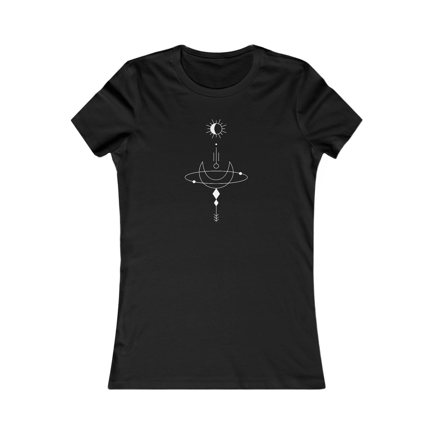 Linear Sun and Moon Fitted Tee