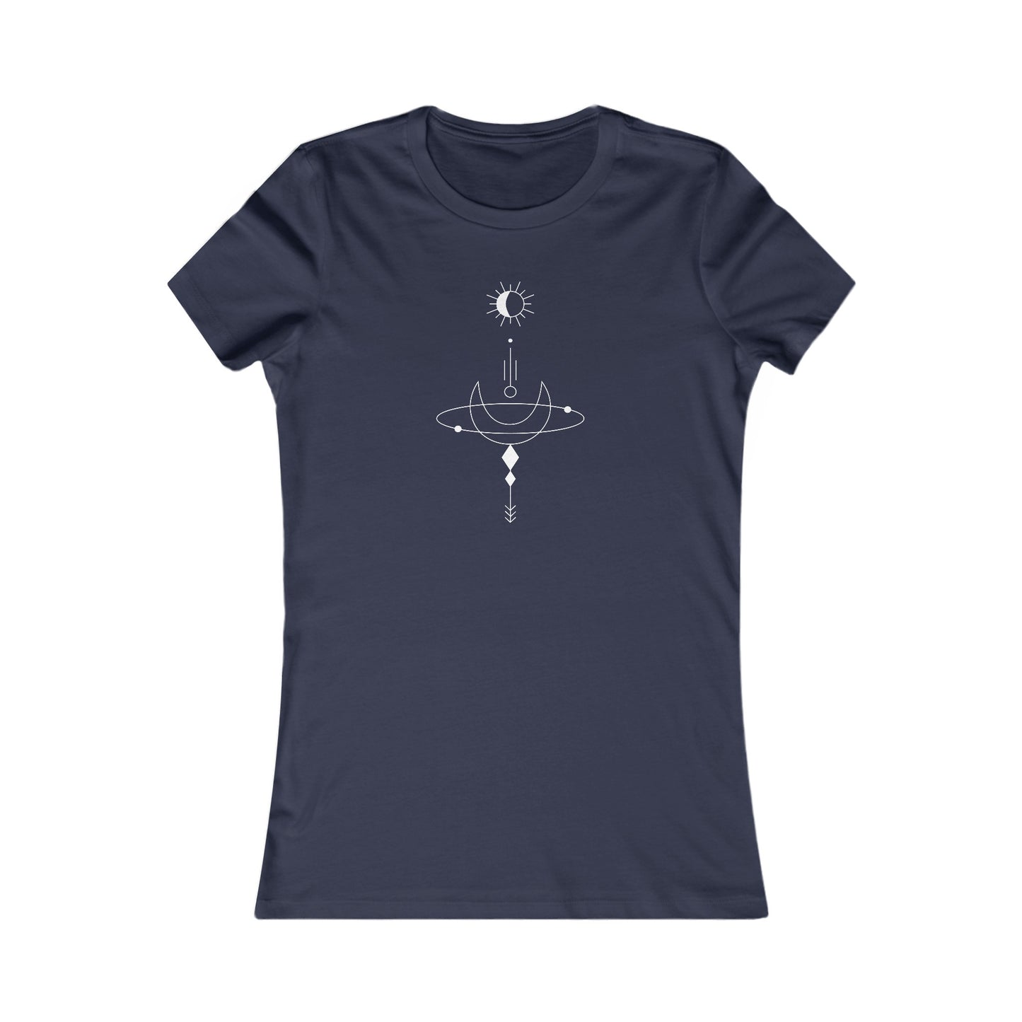 Linear Sun and Moon Fitted Tee