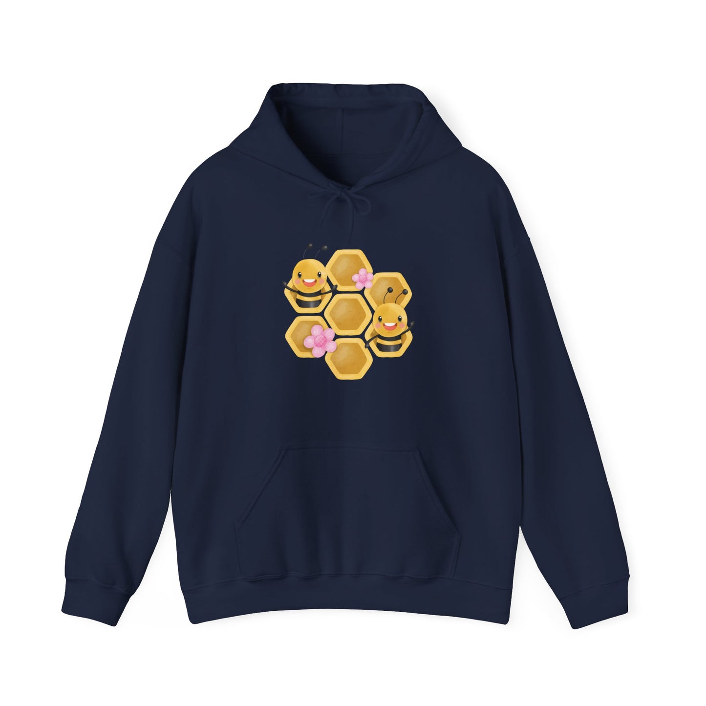 Cute Bee Honeycomb Hooded Sweatshirt