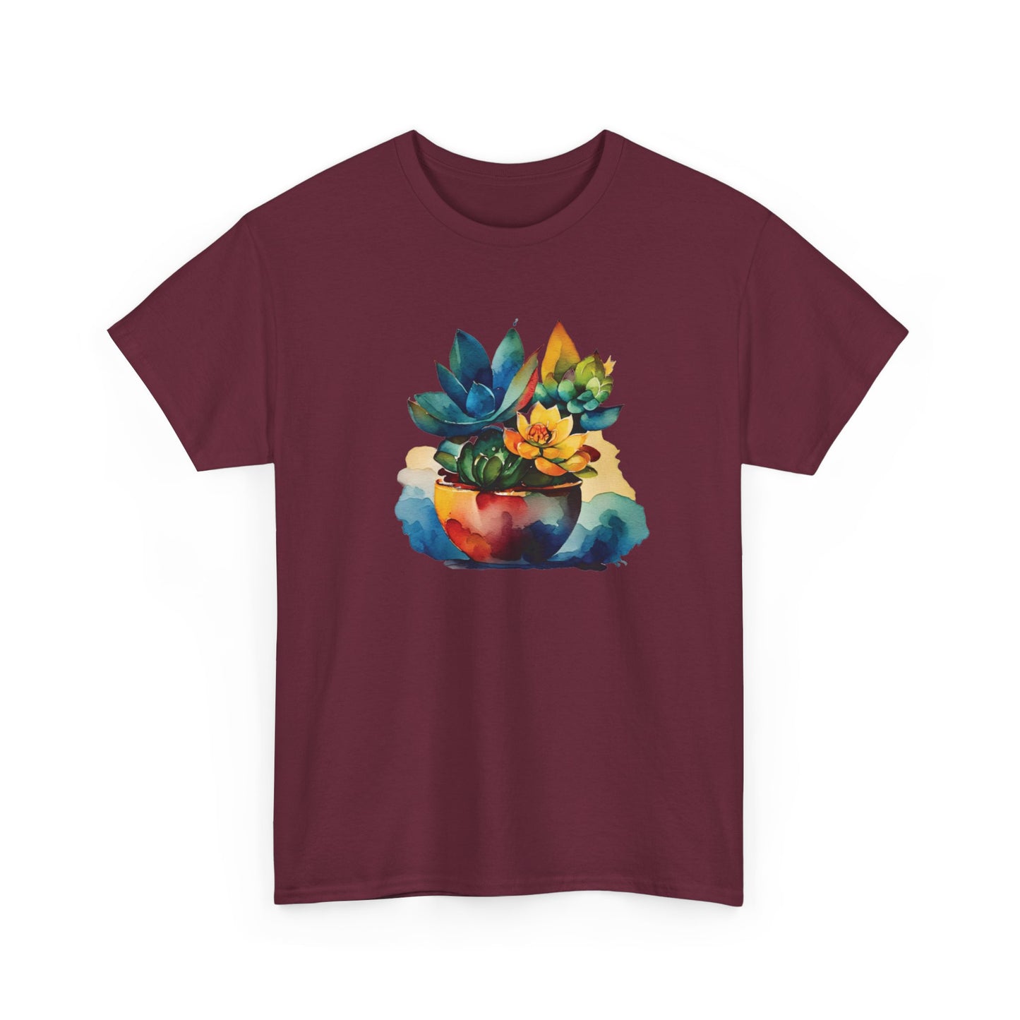Watercolor Succulent Short Sleeve Tee